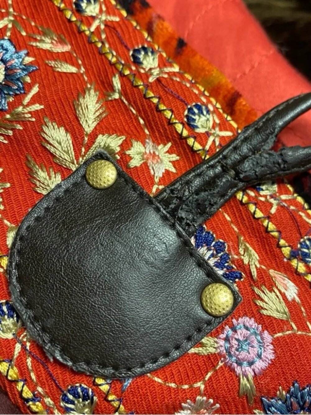 Elevenses Anthropologie Karelia velvet embroidered faux fur collar jacket coat - Picture 14 of 16